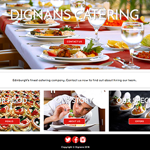 Dignans catering website screen grab