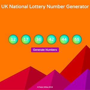 Lottery numbers generator website screen grab