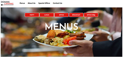 Dignans Catering menus page